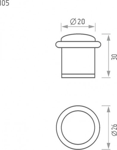 Ограничительный стопор НОРА-М 105 напольный "Матовое золото" 7246 - изображение 3