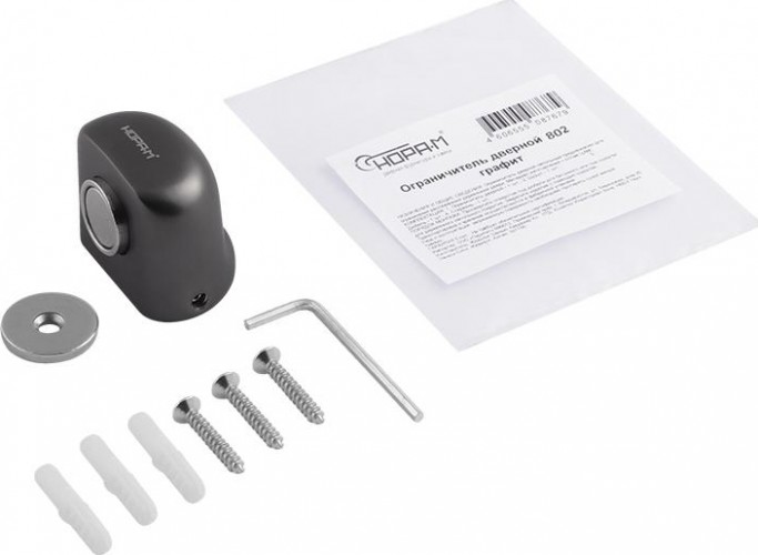 Ограничительный стопор НОРА-М 802 магнитный, напольный "Графит" 19091 - изображение 2