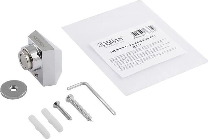 Ограничительный стопор НОРА-М 801 магнитный, напольный "Хром" 8864 - изображение 2