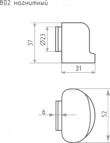 Ограничительный стопор НОРА-М 802 магнитный, напольный "Матовый никель" 8873 - изображение 3
