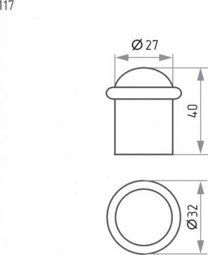 Ограничительный стопор НОРА-М 117 напольный "Хром" 16017 - изображение 3