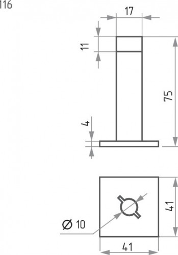 Ограничительный стопор НОРА-М 116 настенный "Матовый никель" 16020 - изображение 3