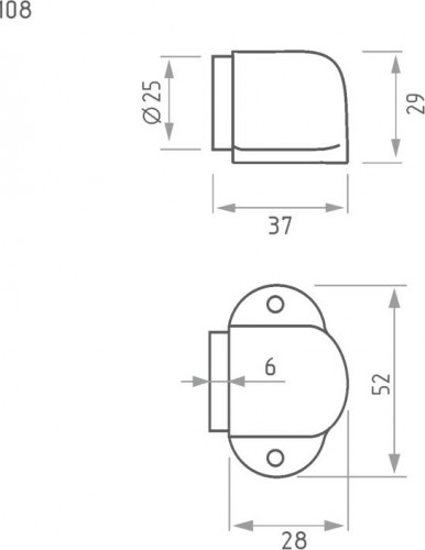 Ограничительный стопор НОРА-М 108 напольный "Матовое золото" 7267 - изображение 3