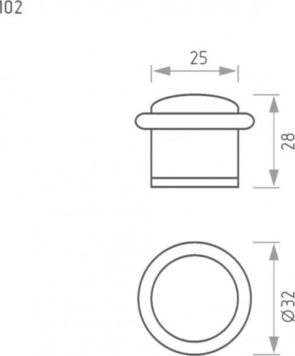 Ограничительный стопор НОРА-М 102 напольный "Хром" 7233 - изображение 3