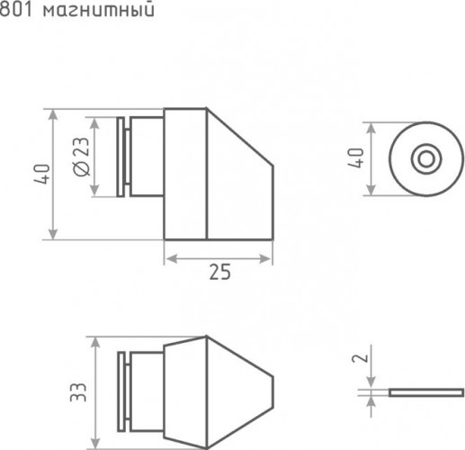 Ограничительный стопор НОРА-М 801 магнитный, напольный "Золото" 8862 - изображение 3