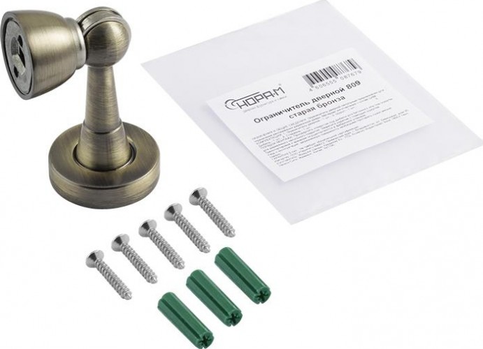 Ограничительный стопор НОРА-М 809 магнитный, универсальный "Старая бронза" 8889 - изображение 3