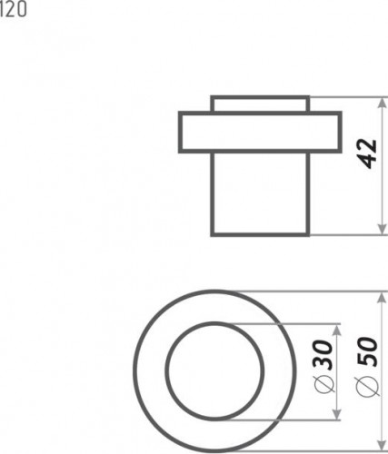Ограничительный стопор НОРА-М 120 напольный "Матовый никель" 16690 - изображение 3