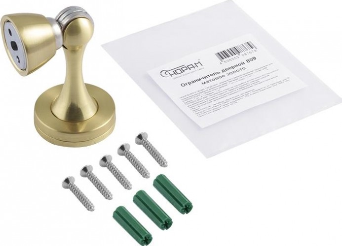 Ограничительный стопор НОРА-М 809 магнитный, универсальный "Матовое золото" 8887 - изображение 2