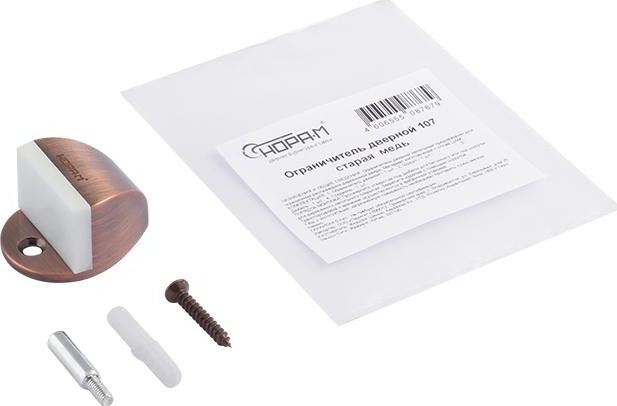 Ограничительный стопор НОРА-М 107 напольный "Старая медь" 7265 - изображение 2