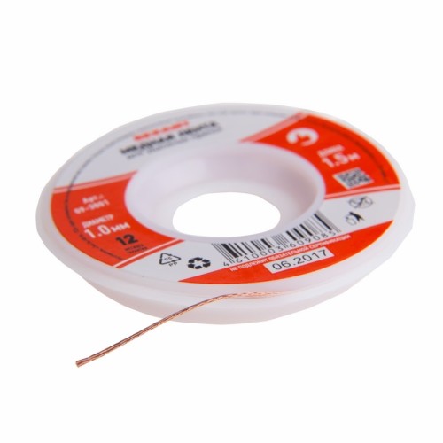 Оплетка для удаления припоя REXANT 09-3001 медная, 1,0ммx1,5м