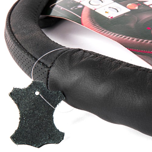 Оплетка на руль ARNEZI A0501033 (L 40 см, нат. кожа) черная, формованная - изображение 2