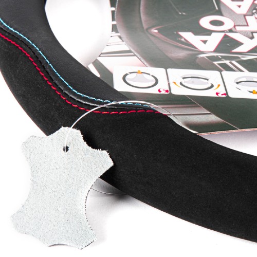 Оплетка на руль ARNEZI A0501038 (M 38 см, иск. кожа PU, софт тач) черная - изображение 2