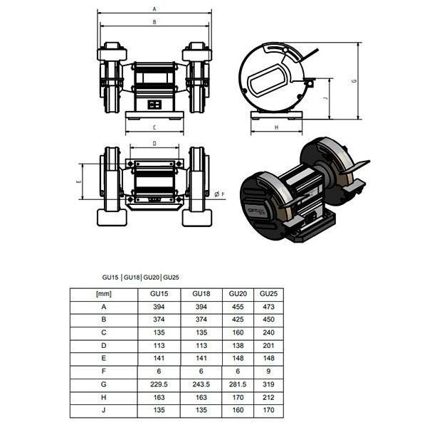 Точильно-шлифовальный станок по металлу OPTIMUM OPTIgrind GU 15 - изображение 3