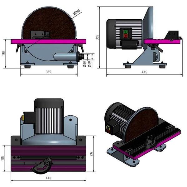 Станок дисково-шлифовальный OPTIMUM OPTIgrind TS 305 - изображение 5