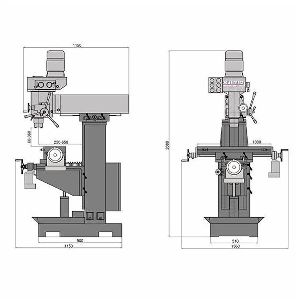 Станок универсально-фрезерный OPTIMUM OPTImill MT 50 E - изображение 2