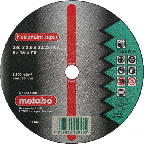 Отрезной круг по камню METABO 230x3,0x22,23 мм прямой С30 616453000