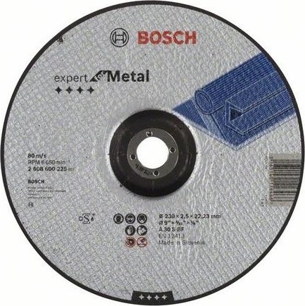 Отрезной круг по металлу BOSCH 230х2,5х22.2 мм A30S-BF выпуклый Expert for Metal 2608600225