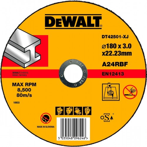 Отрезной круг по металлу DeWALT 180х2.8x22.2 мм A24RBF DT42501Z-QZ Тип1 DT42501Z-QZ