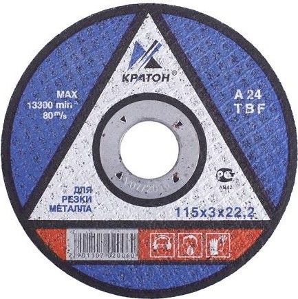 Отрезной круг по металлу КРАТОН A24TBF 115х3.0х22.2 мм  Профи 10702006 1 07 02  006