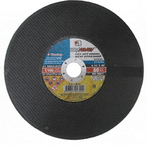 Отрезной круг по металлу ЛУГА 300х3,0х32,0 A 24 S BF (14А БУ) 100 2 ручн.круг отр. мет.