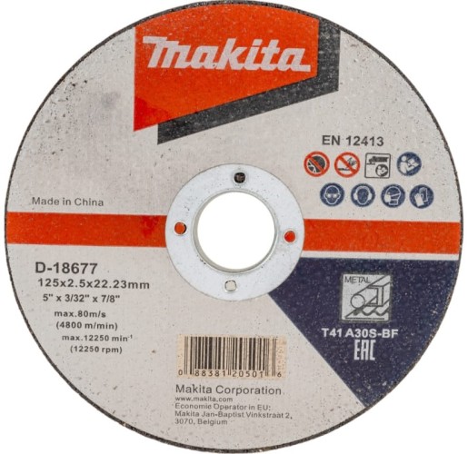 Отрезной круг по металлу MAKITA 125х2,5х22,23 мм A30S D-18677 D-18677 D-18677