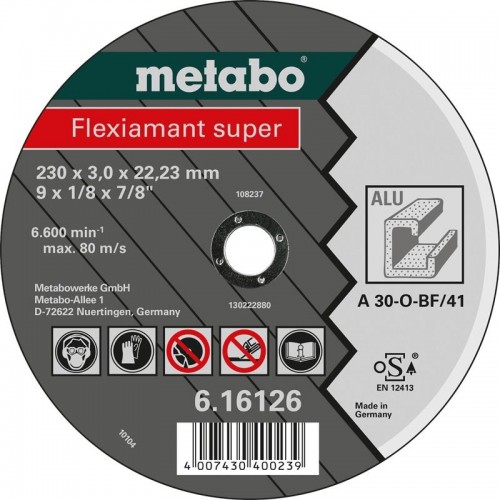 Отрезной круг по металлу METABO 125x2,5x22,23 мм ALU Flexiamant S 616752000