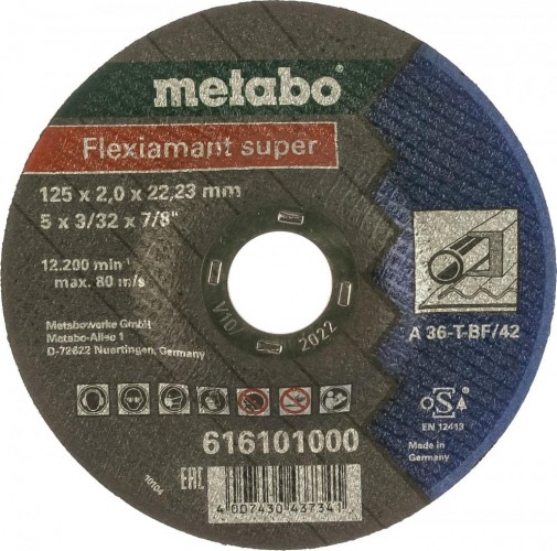 Отрезной круг по металлу METABO 125x2,0x22,23 мм Flexiamant 616101000