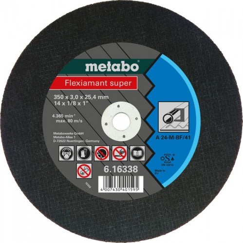 Отрезной круг по металлу METABO 350x3,0x25,4 мм A24M Flexiamant S 616338000