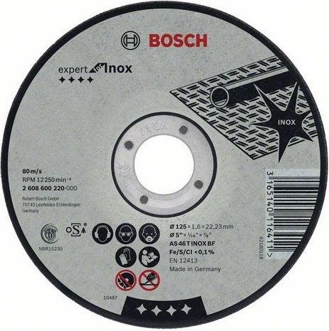 Отрезной круг по нержавеющей стали BOSCH 180х2,0х22 мм AS46TINOX-BF Expert for Inox 2608600095