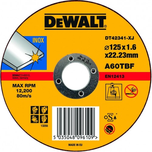 Отрезной круг по нержавеющей стали DeWALT 125х1.6x22.2 мм DT42341-XJ DT42341-XJ