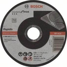 Отрезной круг по нержавеющей стали BOSCH 125х1,0х22.2 мм WA60T-BF Standard for Inox Rapido 2608603171