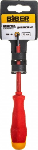 Отвертка диэлектрическая Biber 85595 PH 0х75мм тов-079417 - изображение 2