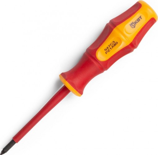 Отвертка диэлектрическая  КВТ ПРОФИ 1000V PZ1 х 80 мм 78613 78613