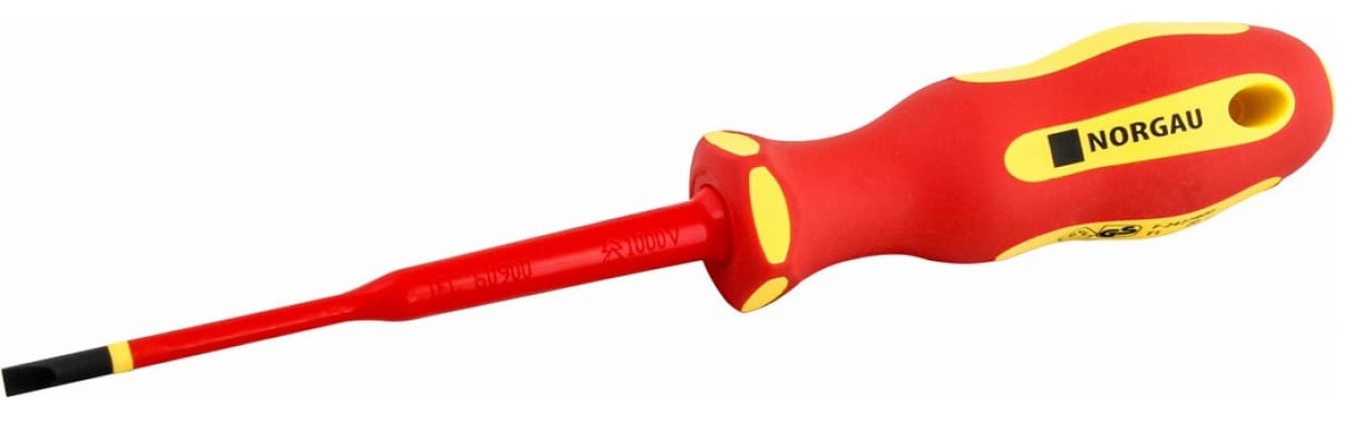 Отвертка диэлектрическая шлицевая Norgau 4,0х100мм vde slim n172 067063140