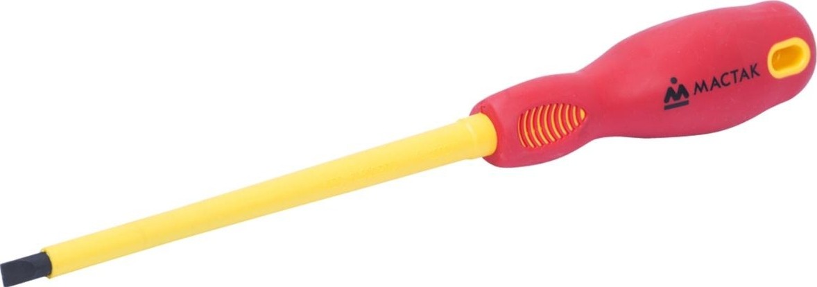 Отвертка диэлектрическая шлицевая МАСТАК 040-65150EH slotted 6,5 мм, 150 мм, держатель