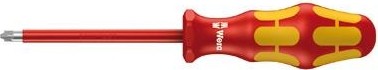 Отвертка диэлектрическая  WERA Kraftform Plus 100 VDE 1000 V 165i PZ/S # 1 х 80 мм WE-006190 WE-006190