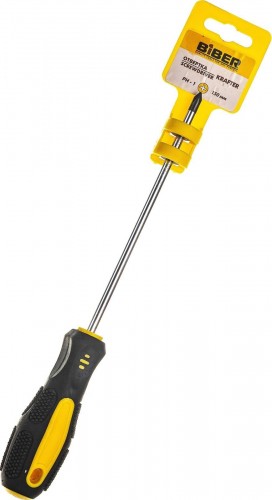 Отвертка крестовая Biber Крафтер 86015 CrV сталь ph 1х150мм тов-141912 - изображение 2