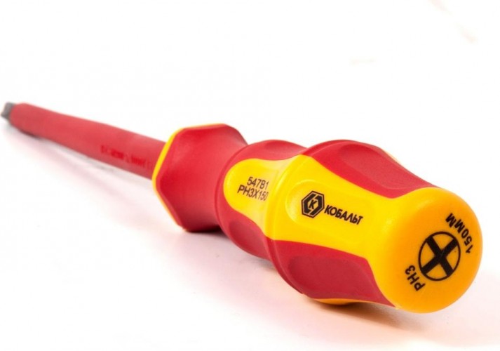 Отвертка крестовая диэлектрическая Кобальт 646-515 ultra grip ph-3х150 мм cr-v, двухкомпонентная руко - изображение 2