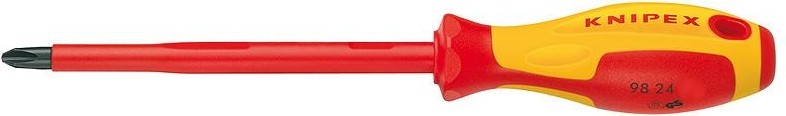 Отвертка крестовая диэлектрическая KNIPEX 982402 1000 V, PH2 x 205 мм KN-982402