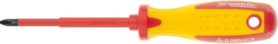 Отвертка крестовая диэлектрическая MATRIX PH0 х 75 мм 12924 12924