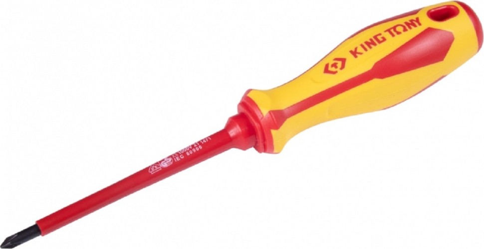 Отвертка крестовая диэлектрическая KING TONY 14710104 РН1 х 100 мм