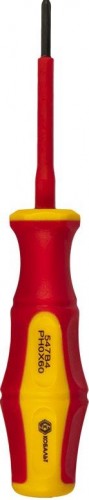 Отвертка крестовая диэлектрическая  Кобальт 646-485 ultra grip ph-0х60 мм cr-v, двухкомпонентная рукоя - изображение 2