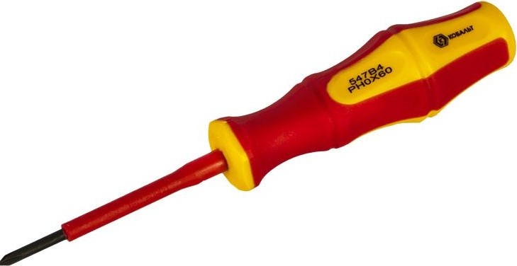 Отвертка крестовая диэлектрическая  Кобальт 646-485 ultra grip ph-0х60 мм cr-v, двухкомпонентная рукоя - изображение 3