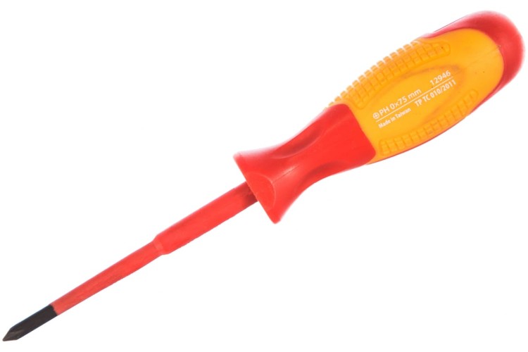 Отвертка крестовая диэлектрическая  GROSS 12946 PH0х75 мм, до 1000B