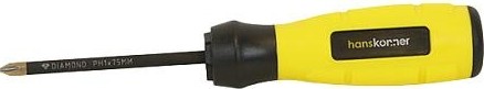 Отвертка крестовая HANSKONNER HK1040-16-PH1-75 алмазн. наконечник
