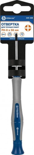 Отвертка крестовая Кобальт 245-268 для точных работ ultra grip ph 0х50 мм cr-v, двухк