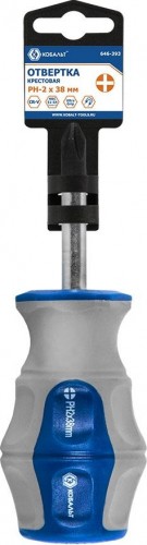 Отвертка крестовая Кобальт 646-393 ultra grip ph-2х38 мм cr-v, двухкомпонентная рукоя