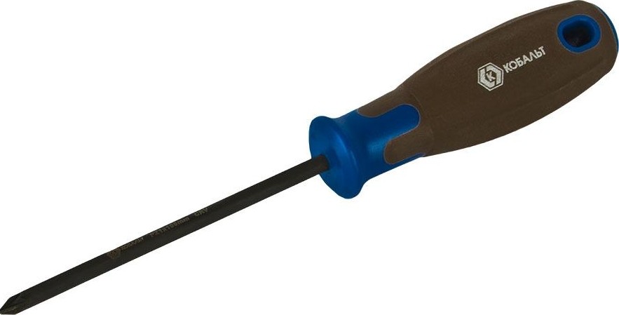 Отвертка крестовая Кобальт 912-144 polywood pz-1х100 мм cr-v, древесно-полимерная рук - изображение 3