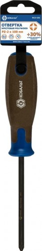 Отвертка крестовая Кобальт 912-151 polywood pz-2х100 мм cr-v, древесно-полимерная рук