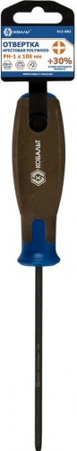Отвертка крестовая Кобальт 912-083 polywood ph-1х100 мм cr-v, древесно-полимерная рук